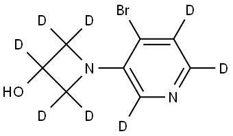 1-(4-bromopyridin-3-yl-2,5,6-d3)azetidin-2,2,3,4,4-d5-3-ol 结构式