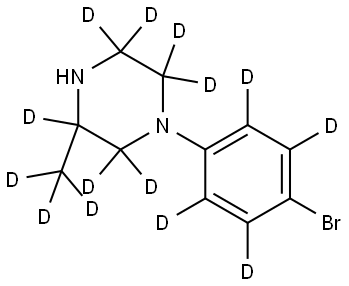 1-(4-bromophenyl-2,3,5,6-d4)-3-(methyl-d3)piperazine-2,2,3,5,5,6,6-d7 结构式