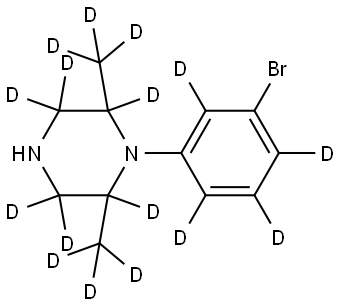 1-(3-bromophenyl-2,4,5,6-d4)-2,6-bis(methyl-d3)piperazine-2,3,3,5,5,6-d6 结构式