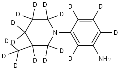 3-(3-(methyl-d3)piperidin-1-yl-2,2,3,4,4,5,5,6,6-d9)benzen-2,4,5,6-d4-amine 结构式