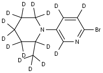 2-bromo-5-(2-(methyl-d3)piperidin-1-yl-2,3,3,4,4,5,5,6,6-d9)pyridine-3,4,6-d3 结构式