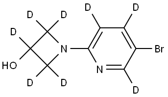 1-(5-bromopyridin-2-yl-3,4,6-d3)azetidin-2,2,3,4,4-d5-3-ol 结构式