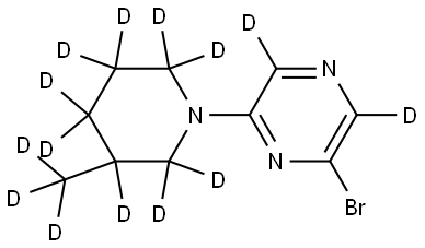 2-bromo-6-(3-(methyl-d3)piperidin-1-yl-2,2,3,4,4,5,5,6,6-d9)pyrazine-3,5-d2 结构式