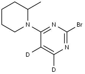 2-bromo-4-(2-methylpiperidin-1-yl)pyrimidine-5,6-d2 结构式