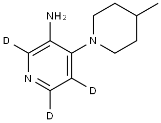 4-(4-methylpiperidin-1-yl)pyridin-2,5,6-d3-3-amine 结构式