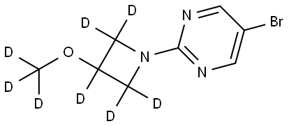 5-bromo-2-(3-(methoxy-d3)azetidin-1-yl-2,2,3,4,4-d5)pyrimidine 结构式