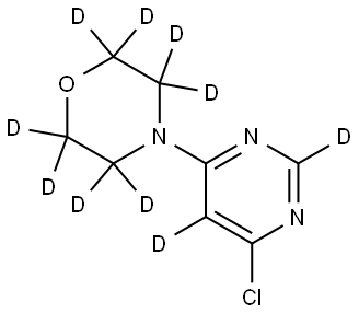 4-(6-chloropyrimidin-4-yl-2,5-d2)morpholine-2,2,3,3,5,5,6,6-d8 结构式