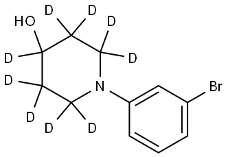 1-(3-bromophenyl)piperidin-2,2,3,3,4,5,5,6,6-d9-4-ol 结构式