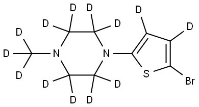 1-(5-bromothiophen-2-yl-3,4-d2)-4-(methyl-d3)piperazine-2,2,3,3,5,5,6,6-d8 结构式