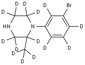 1-(3-bromophenyl-2,4,5,6-d4)-2-(methyl-d3)piperazine-2,3,3,5,5,6,6-d7 结构式