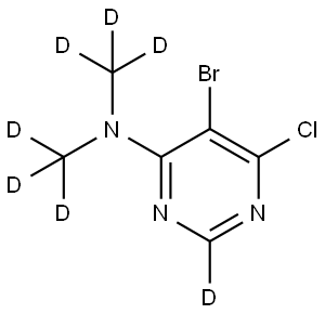 5-bromo-6-chloro-N,N-bis(methyl-d3)pyrimidin-4-amine-2-d 结构式