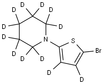 1-(5-bromothiophen-2-yl-3,4-d2)piperidine-2,2,3,3,4,4,5,5,6,6-d10 结构式