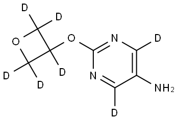 2-((oxetan-3-yl-d5)oxy)pyrimidin-4,6-d2-5-amine 结构式