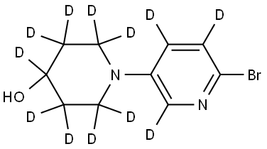 1-(6-bromopyridin-3-yl-2,4,5-d3)piperidin-2,2,3,3,4,5,5,6,6-d9-4-ol 结构式