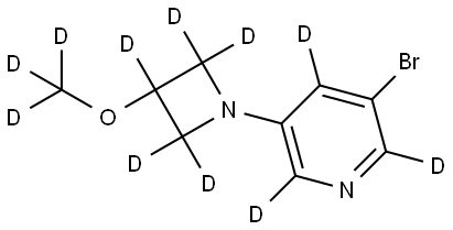 3-bromo-5-(3-(methoxy-d3)azetidin-1-yl-2,2,3,4,4-d5)pyridine-2,4,6-d3 结构式