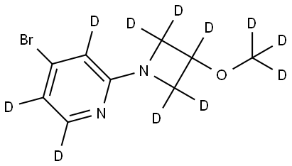 4-bromo-2-(3-(methoxy-d3)azetidin-1-yl-2,2,3,4,4-d5)pyridine-3,5,6-d3 结构式