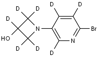 1-(6-bromopyridin-3-yl-2,4,5-d3)azetidin-2,2,3,4,4-d5-3-ol 结构式