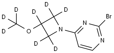 2-bromo-4-(3-(methoxy-d3)azetidin-1-yl-2,2,3,4,4-d5)pyrimidine 结构式