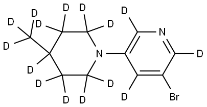 3-bromo-5-(4-(methyl-d3)piperidin-1-yl-2,2,3,3,4,5,5,6,6-d9)pyridine-2,4,6-d3 结构式