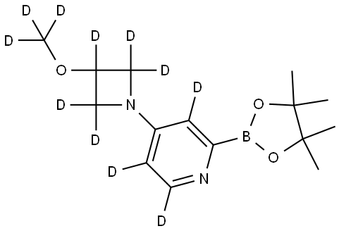 4-(3-(methoxy-d3)azetidin-1-yl-2,2,3,4,4-d5)-2-(4,4,5,5-tetramethyl-1,3,2-dioxaborolan-2-yl)pyridine-3,5,6-d3 结构式