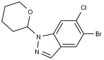 5-溴-6-氯-1-(四氢-2H-吡喃-2-基)-1H-吲唑 结构式