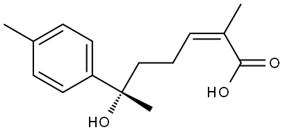 2-Heptenoic acid, 6-hydroxy-2-methyl-6-(4-methylphenyl)-, (2Z,6S)- 结构式