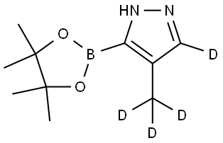 4-(methyl-d3)-3-(4,4,5,5-tetramethyl-1,3,2-dioxaborolan-2-yl)-1H-pyrazole-5-d 结构式