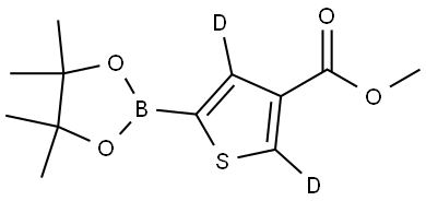 methyl 5-(4,4,5,5-tetramethyl-1,3,2-dioxaborolan-2-yl)thiophene-3-carboxylate-2,4-d2 结构式