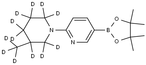 2-(3-(methyl-d3)piperidin-1-yl-2,2,3,4,4,5,5,6,6-d9)-5-(4,4,5,5-tetramethyl-1,3,2-dioxaborolan-2-yl)pyridine 结构式