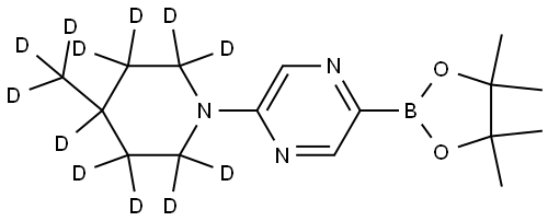 2-(4-(methyl-d3)piperidin-1-yl-2,2,3,3,4,5,5,6,6-d9)-5-(4,4,5,5-tetramethyl-1,3,2-dioxaborolan-2-yl)pyrazine 结构式
