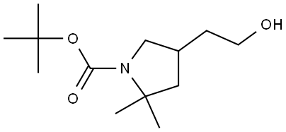 4-(2-羟基乙基)-2,2-二甲基吡咯烷-1-羧酸叔丁基酯 结构式