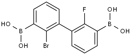 (2-溴-2'-氟-[1,1'-联苯]-3,3'-二基)二硼酸 结构式