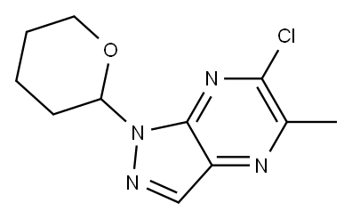 6-氯-5-甲基-1-(四氢-2H-吡喃-2-基)-1H-吡唑并[3,4-B]吡嗪 结构式
