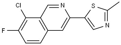 5-(8-chloro-7-fluoroisoquinolin-3-yl)-2-methylthiazole 结构式