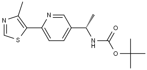 (S)-N-BOC-1-[6-(4-甲基噻唑-5-基)-3-吡啶基]乙胺 结构式
