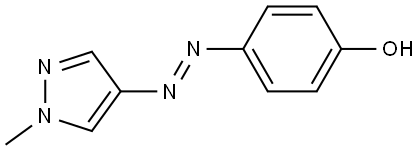 (E)-4-((1-methyl-1H-pyrazol-4-yl)diazenyl)phenol 结构式