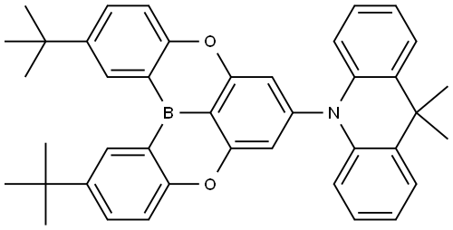 10-(2,12-di-tert-butyl-5,9-dioxa-13b- boranaphtho[3,2,1-de]anthracen-7-yl)- 9,9-dimethyl-9,10-dihydroacridine 结构式