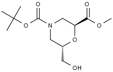 (2S,6S)-4-tert-butyl 2-methyl 6-(hydroxymethyl)morpholine-2,4-dicarboxylate 结构式