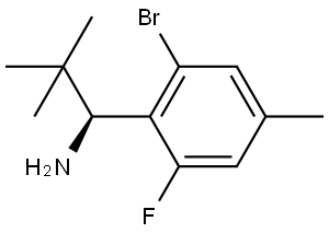(αS)-2-Bromo-α-(1,1-dimethylethyl)-6-fluoro-4-methylbenzenemethanamine 结构式