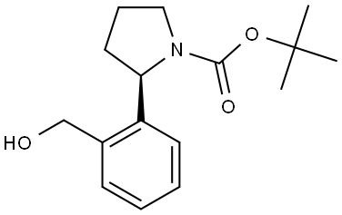 tert-butyl (R)-2-(2-(hydroxymethyl)phenyl)pyrrolidine-1-carboxylate 结构式