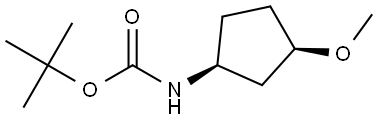 ((1S,3R)-3-甲氧基环戊基)氨基甲酸叔丁酯 结构式