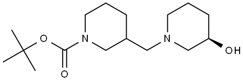 tert-butyl 3-(((R)-3-hydroxypiperidin-1-yl)methyl)piperidine-1-carboxylate 结构式