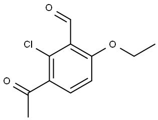 3-Acetyl-2-chloro-6-ethoxybenzaldehyde 结构式