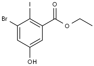 Ethyl 3-bromo-5-hydroxy-2-iodobenzoate 结构式