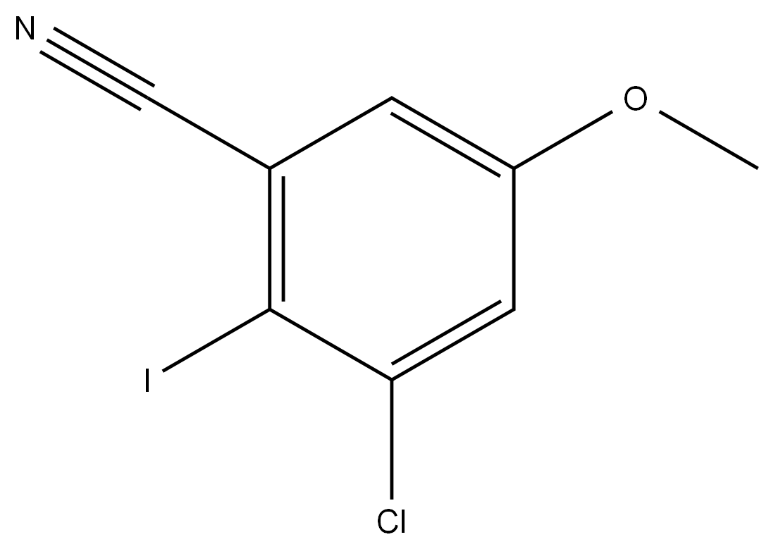 3-Chloro-2-iodo-5-methoxybenzonitrile 结构式