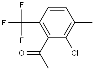 1-[2-Chloro-3-methyl-6-(trifluoromethyl)phenyl]ethanone 结构式