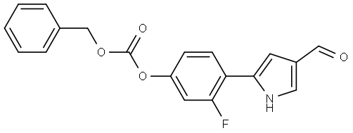 苄基 (3-氟-4-(4-醛基-1H-吡咯-2-基)苯基) 碳酸盐 结构式