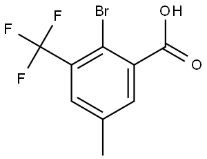 2-Bromo-5-methyl-3-(trifluoromethyl)benzoic acid 结构式