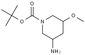 3-氨基-5-甲氧基哌啶-1-甲酸叔丁酯 结构式