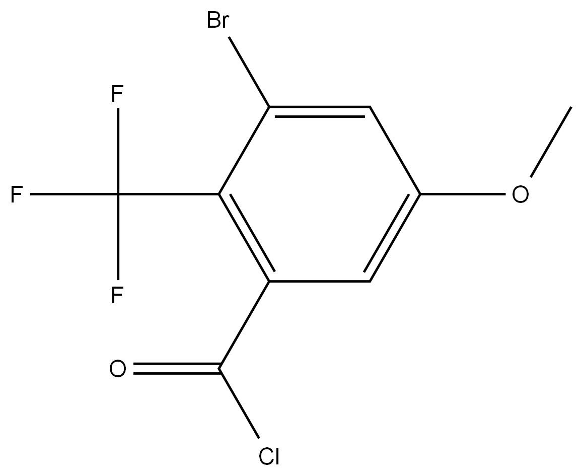 3-Bromo-5-methoxy-2-(trifluoromethyl)benzoyl chloride 结构式